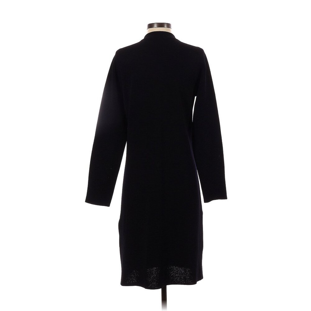 Exclusively Misook Solid Black Textured Button Fr… - image 2